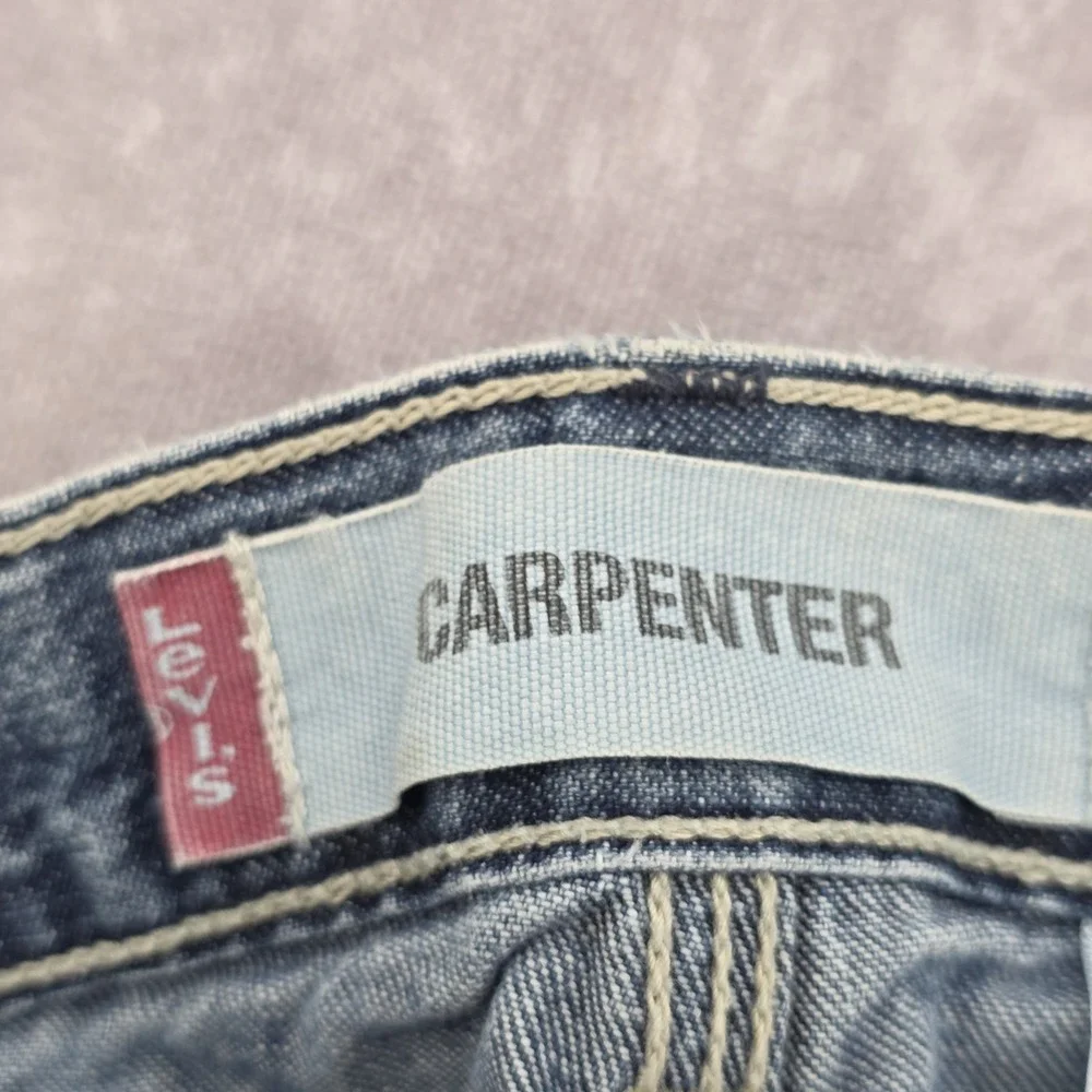 Vintage Levis Carpenter Shorts Mens 36 Blue Denim Baggy Loose Fit Y2K Jorts